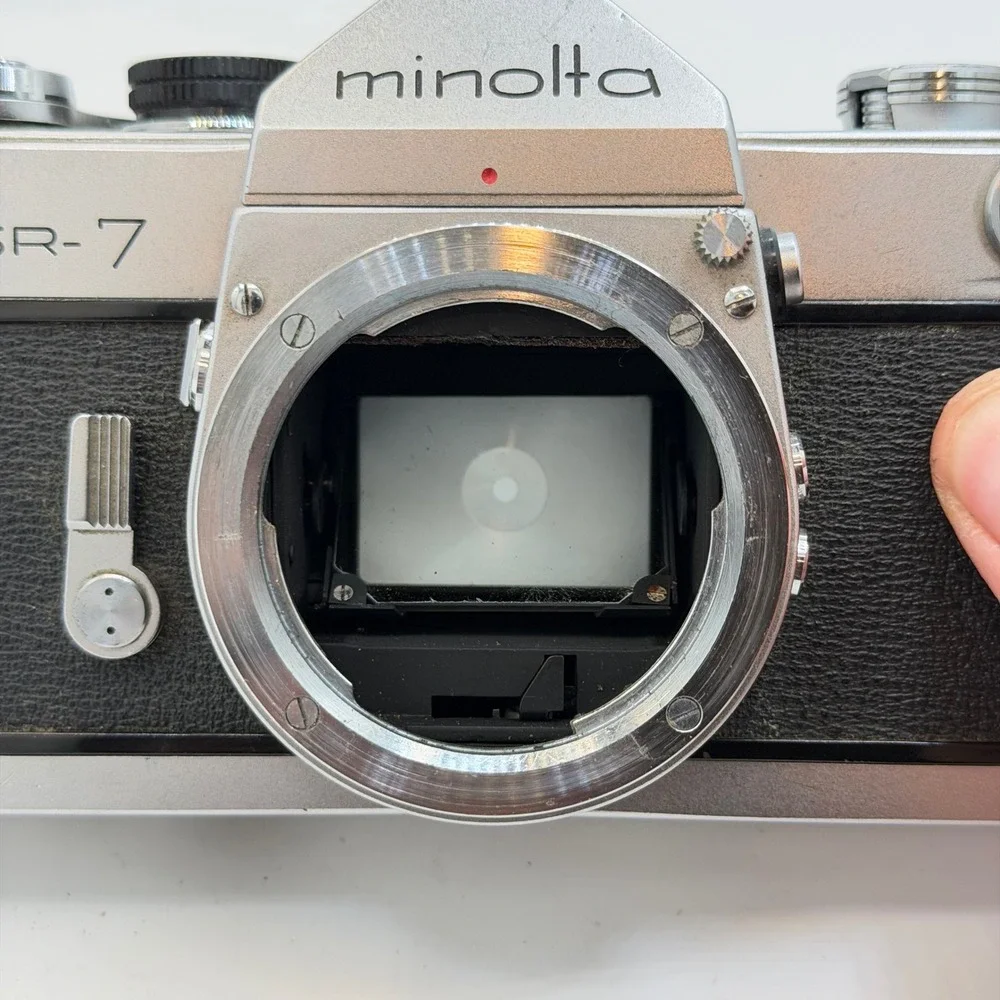 Minolta SR-7 Vintage 35mm SLR Film Camera Body Silver Black Made in Japan